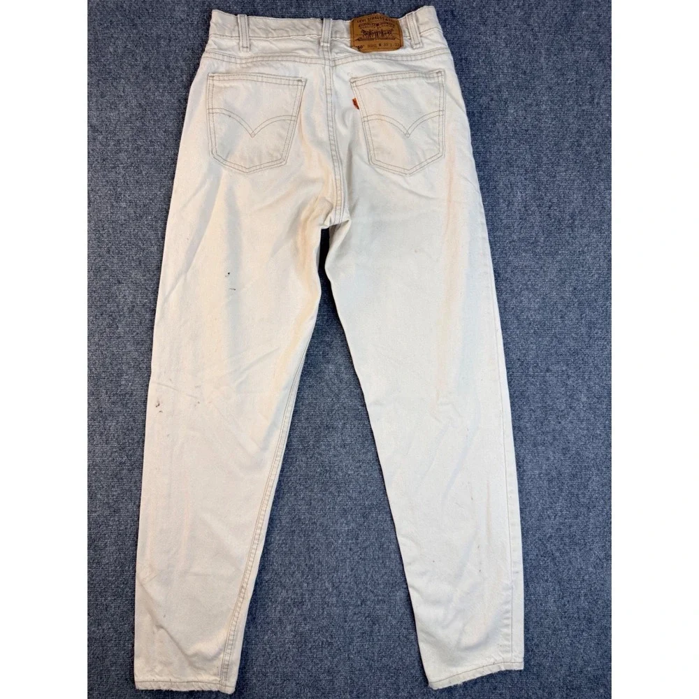 Vintage‎ Levis 550 Mens 30x32 White Jeans Relaxed Fit Tapered Leg USA Made 90s